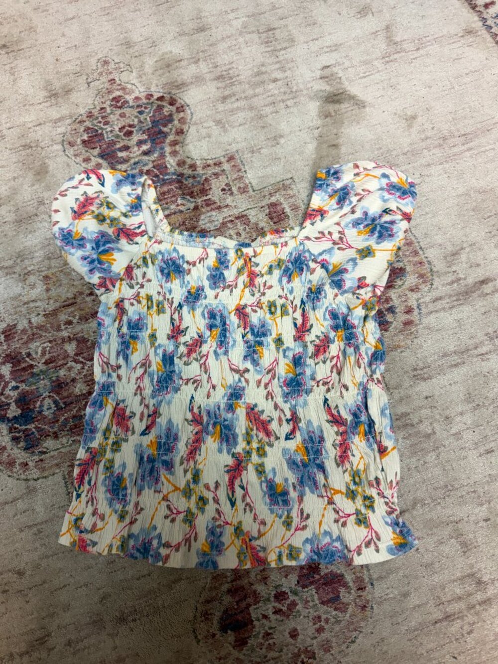 Old Navy Girls Kids Floral Top Size L (10-12) In Great Shape!!